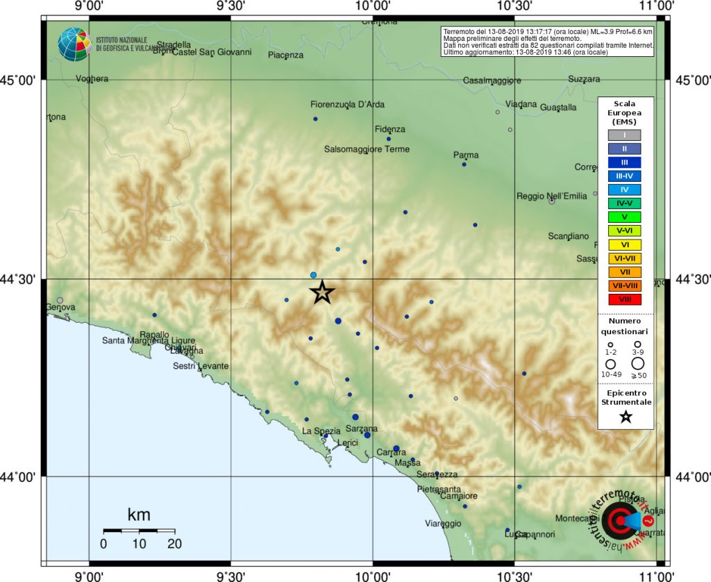 terremoto oggi parma