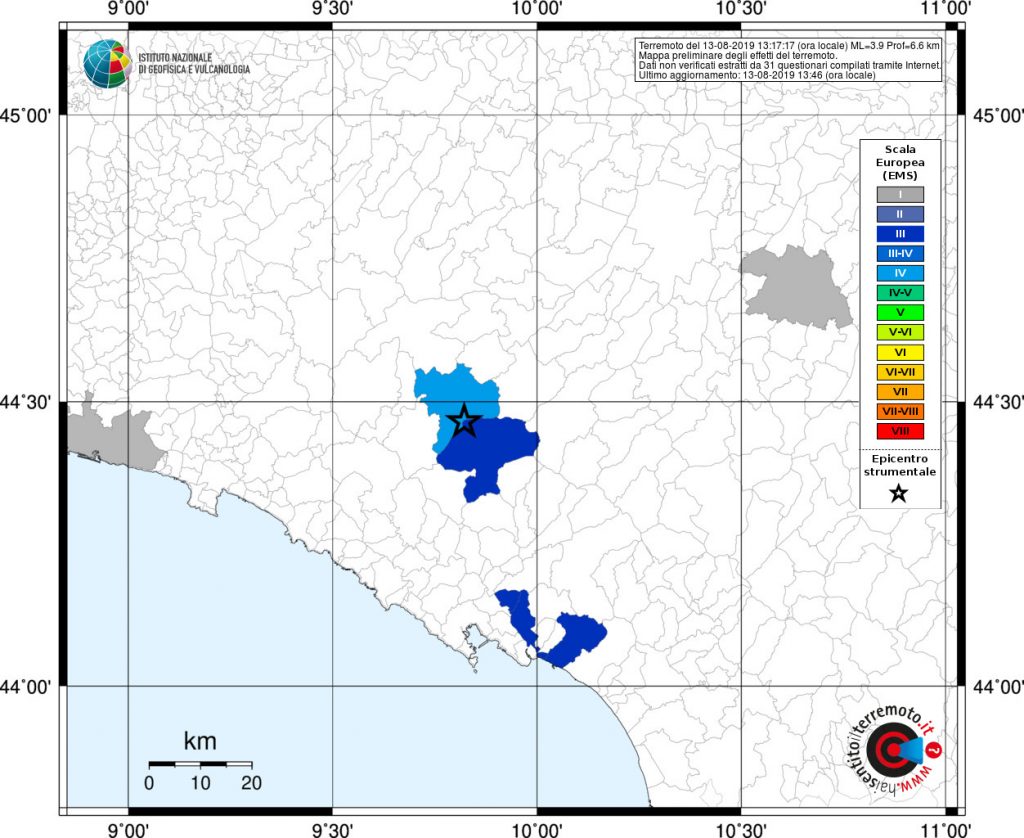 terremoto oggi parma