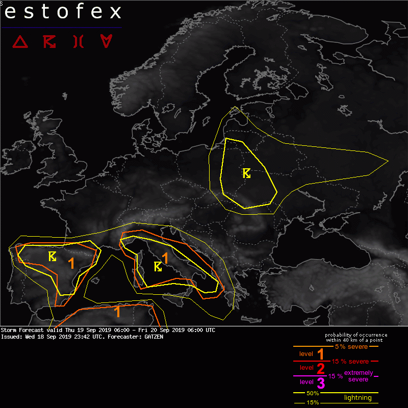 allerta estofex 19 settembre