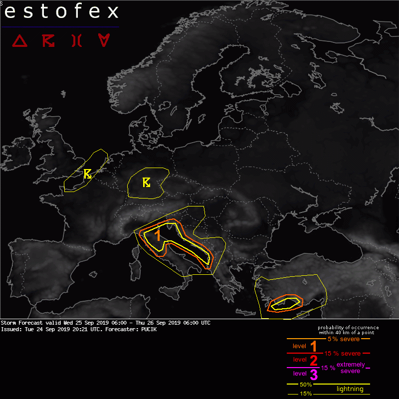 allerta estofex 25 settembre