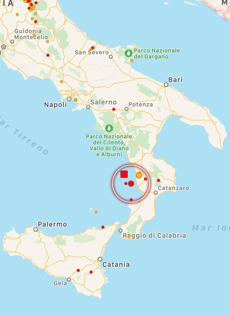 terremoto calabria oggi