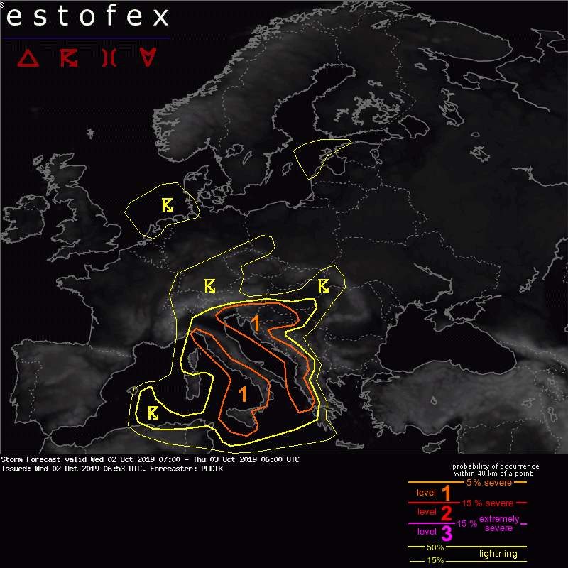 allerta estofex 2 ottobre