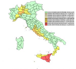 allerta meteo protezione civile venerdì 25 ottobre 2019