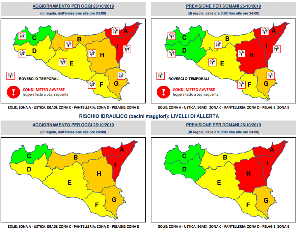 allerta meteo sicilia 25 26 ottobre 2019