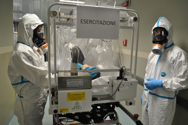 esercitazione ebola sassari