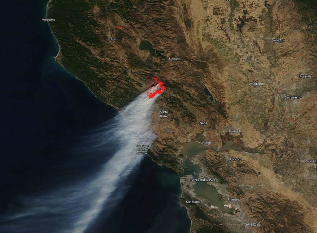 nasa incendi california