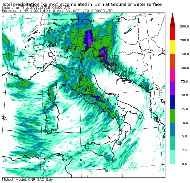 meteo italia 7 novembre 2019