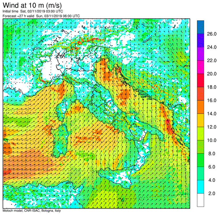 allerta meteo italia domenica 3 novembre 2019