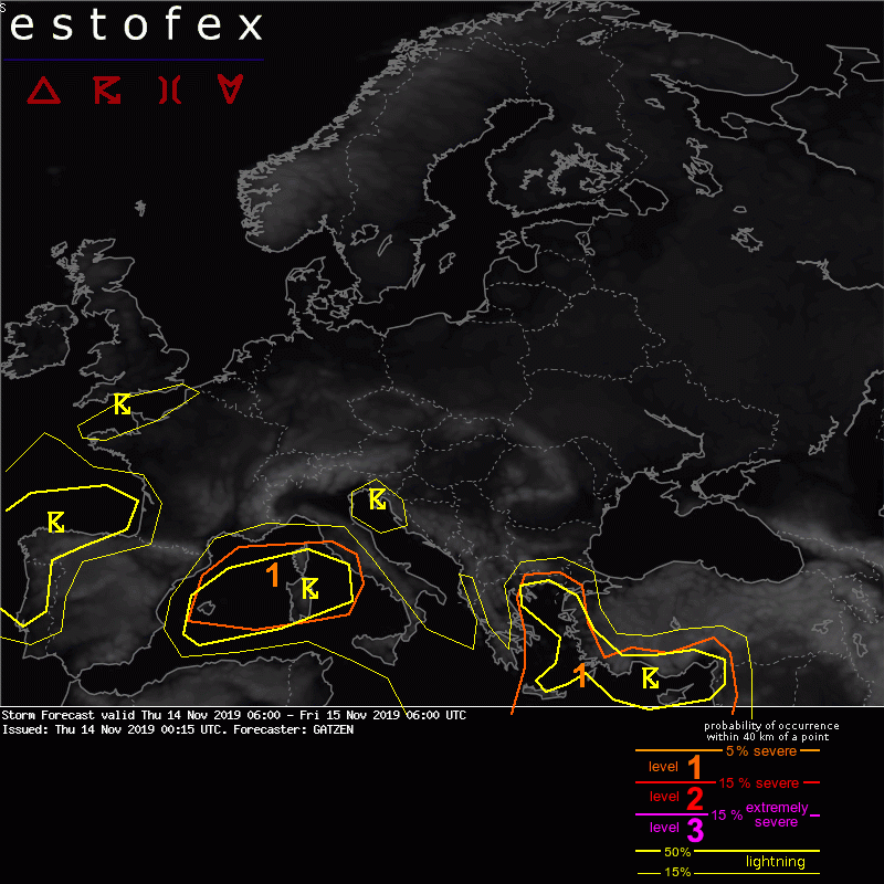 allerta estofex 14 novembre
