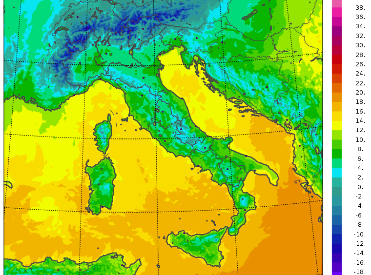 temperature minime italia domenica 10 dicembre 2019