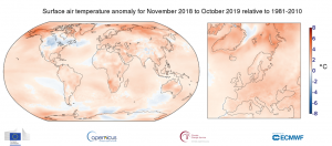 temperature novembre 2018 ottobre 2019