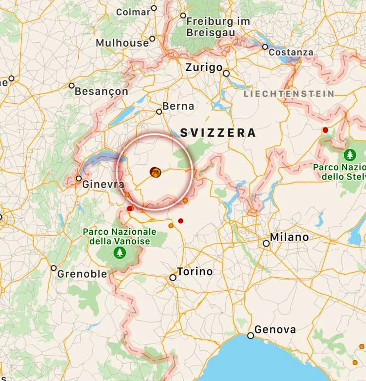 terremoto italia svizzera