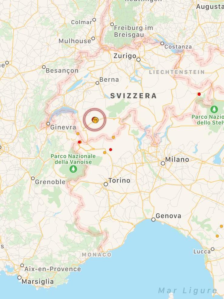terremoto italia svizzera