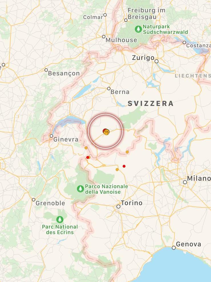 terremoto italia svizzera