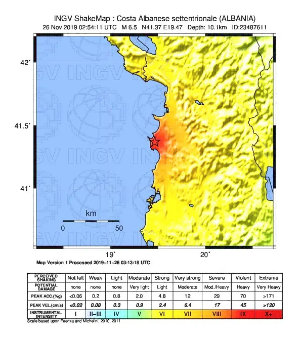 terremoto oggi albania puglia campania basilicata