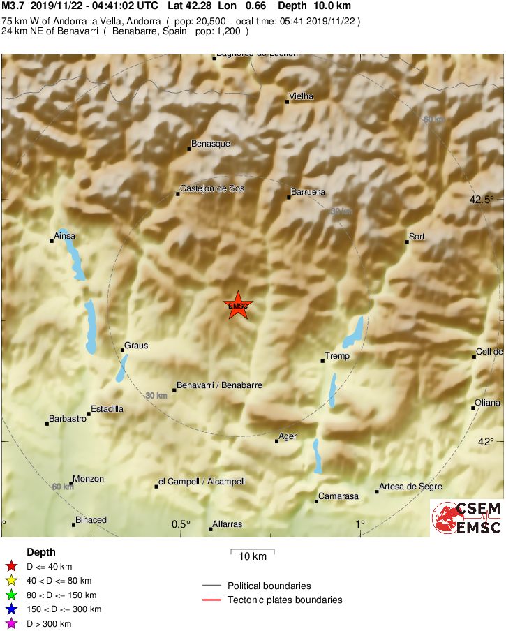 terremoto pirenei francia