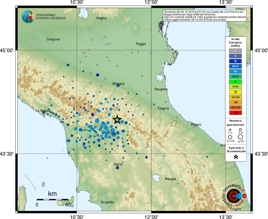 terremoto oggi toscana