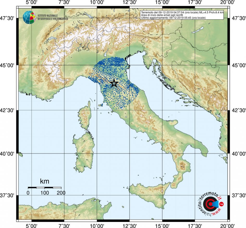 terremoto oggi toscana