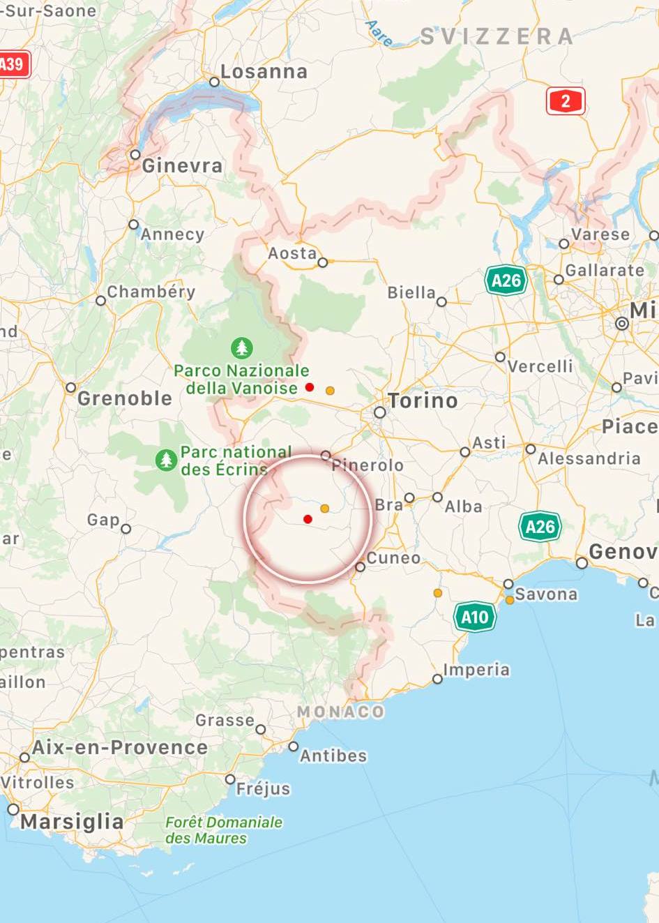 terremoto Sampeyre Cuneo Piemonte oggi