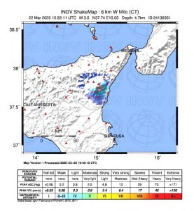 terremoto catania oggi