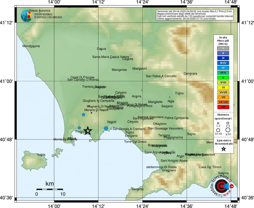 terremoto oggi campania napoli caserta pozzuoli