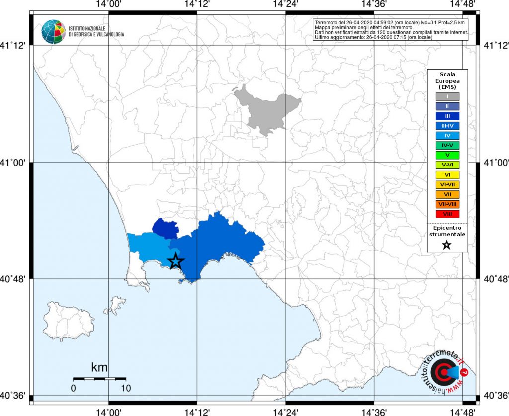 terremoto oggi campania napoli caserta pozzuoli