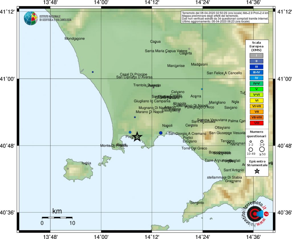 terremoto pozzuoli oggi