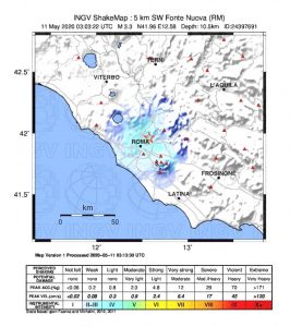 terremoto roma oggi