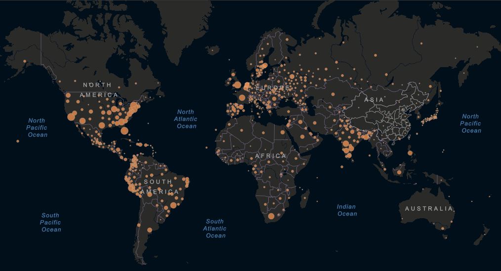 Active cases map