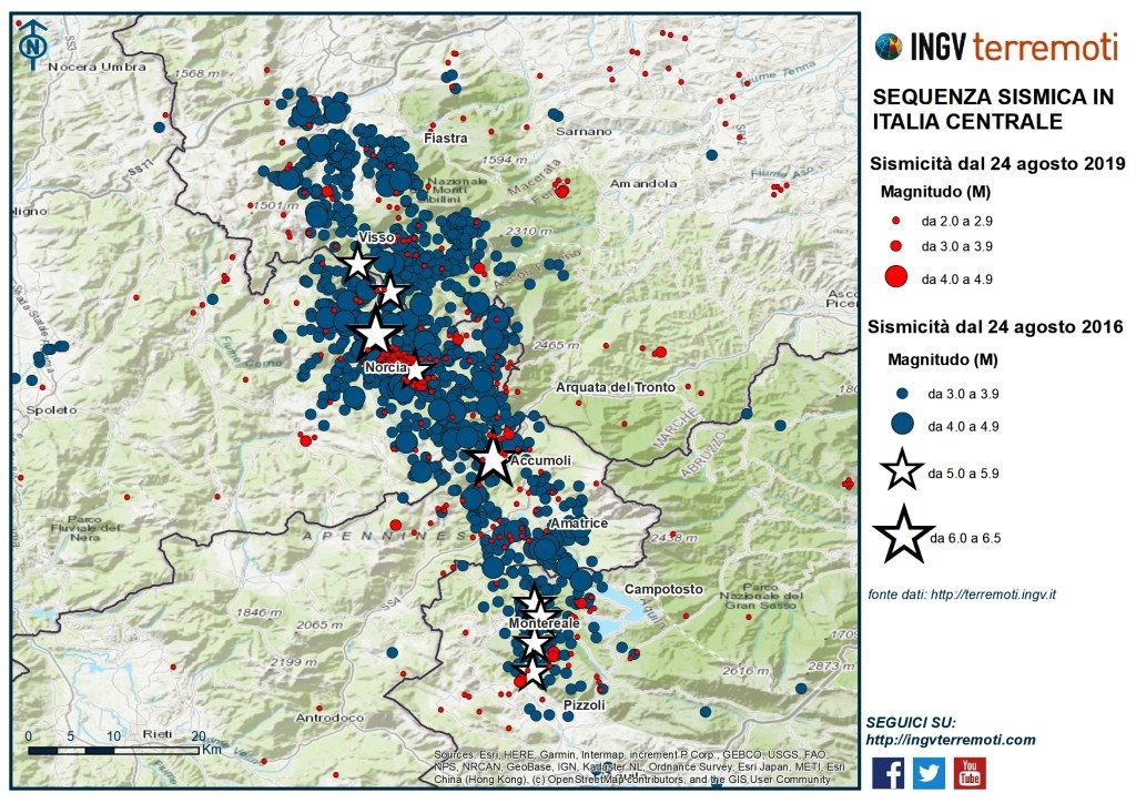 sismicità terremoto centro italia