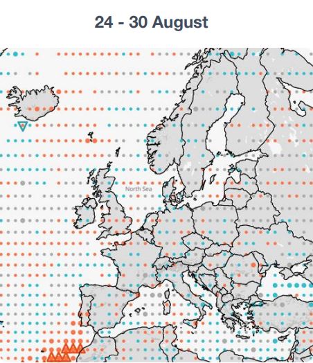 Previsioni Meteo Autunno velocità vento
