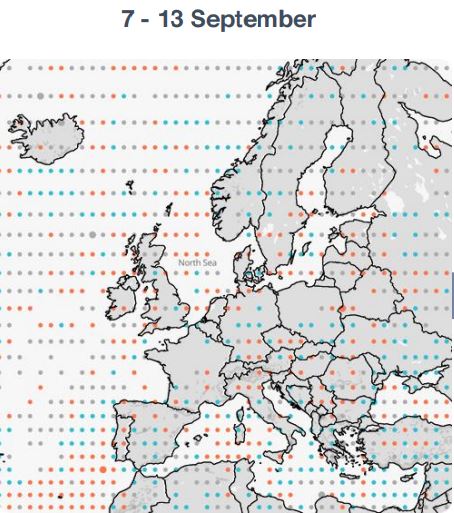 Previsioni Meteo Autunno velocità vento