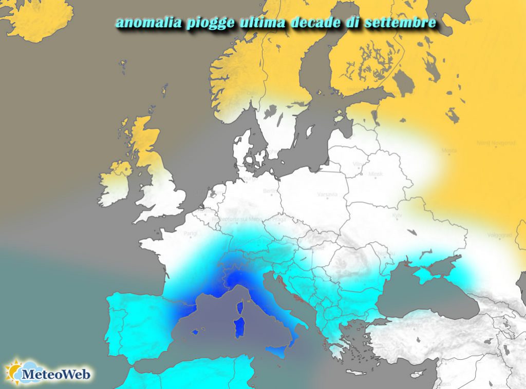 anomalòie piogge terza decade di settembre
