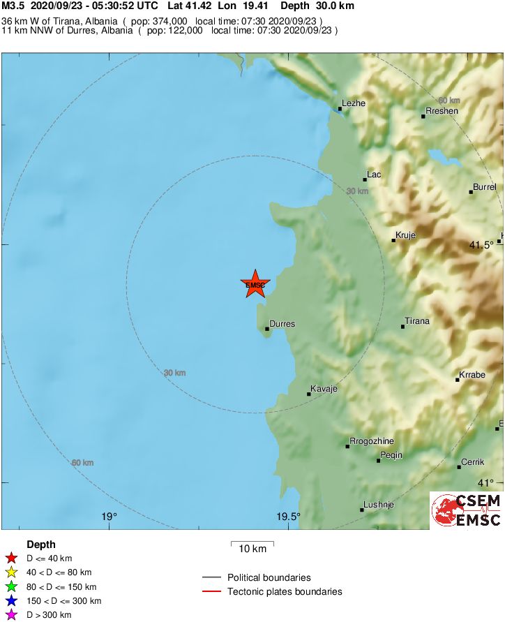 terremoto albania oggi