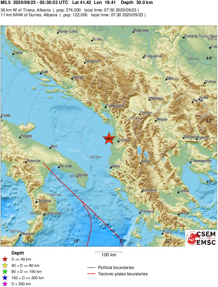 terremoto albania oggi
