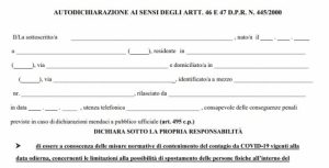 autocertificazione calabria