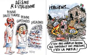 charlie hebdo terremoto centro italia