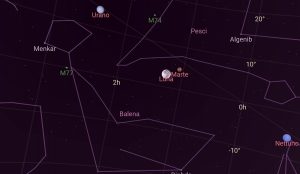 congiunzione luna marte