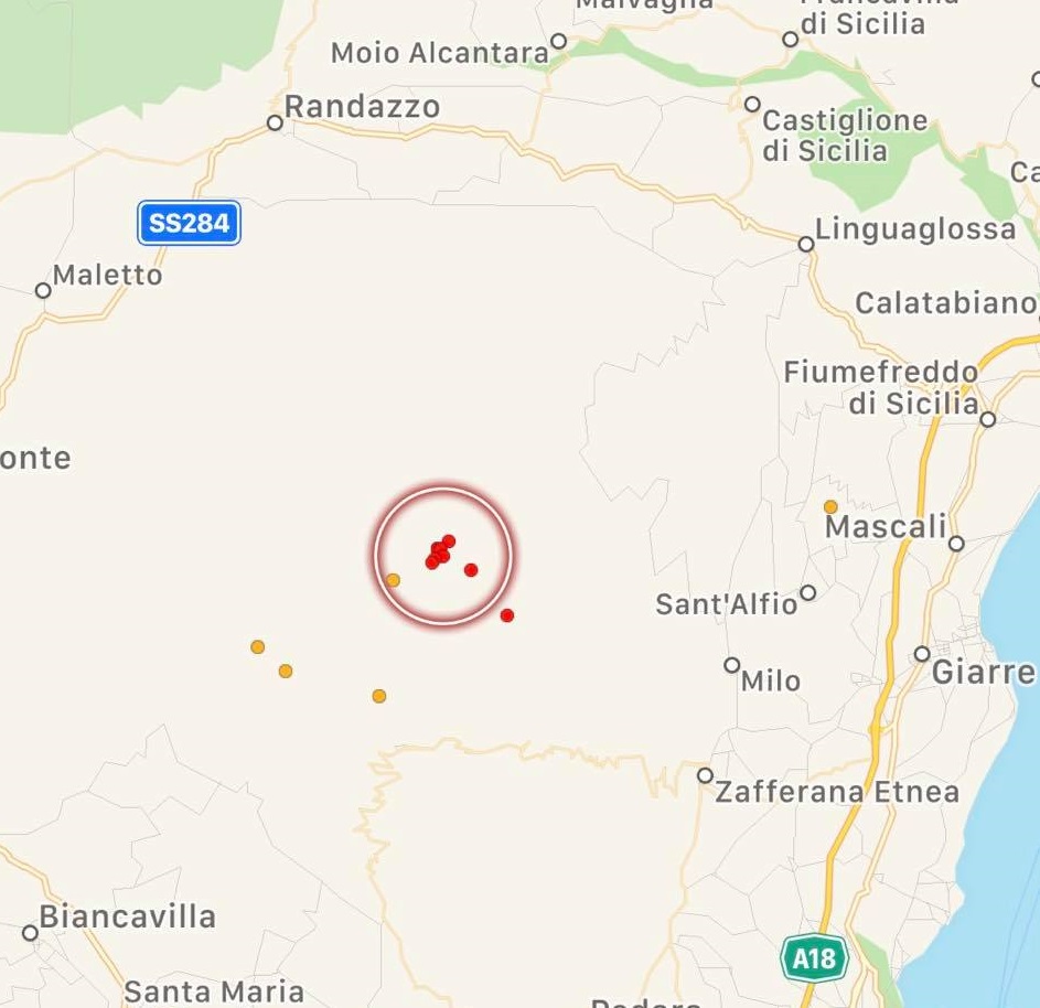 terremoto etna sicilia
