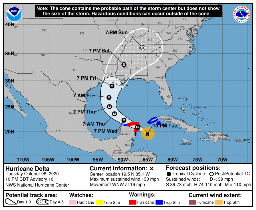 uragano messico usa delta