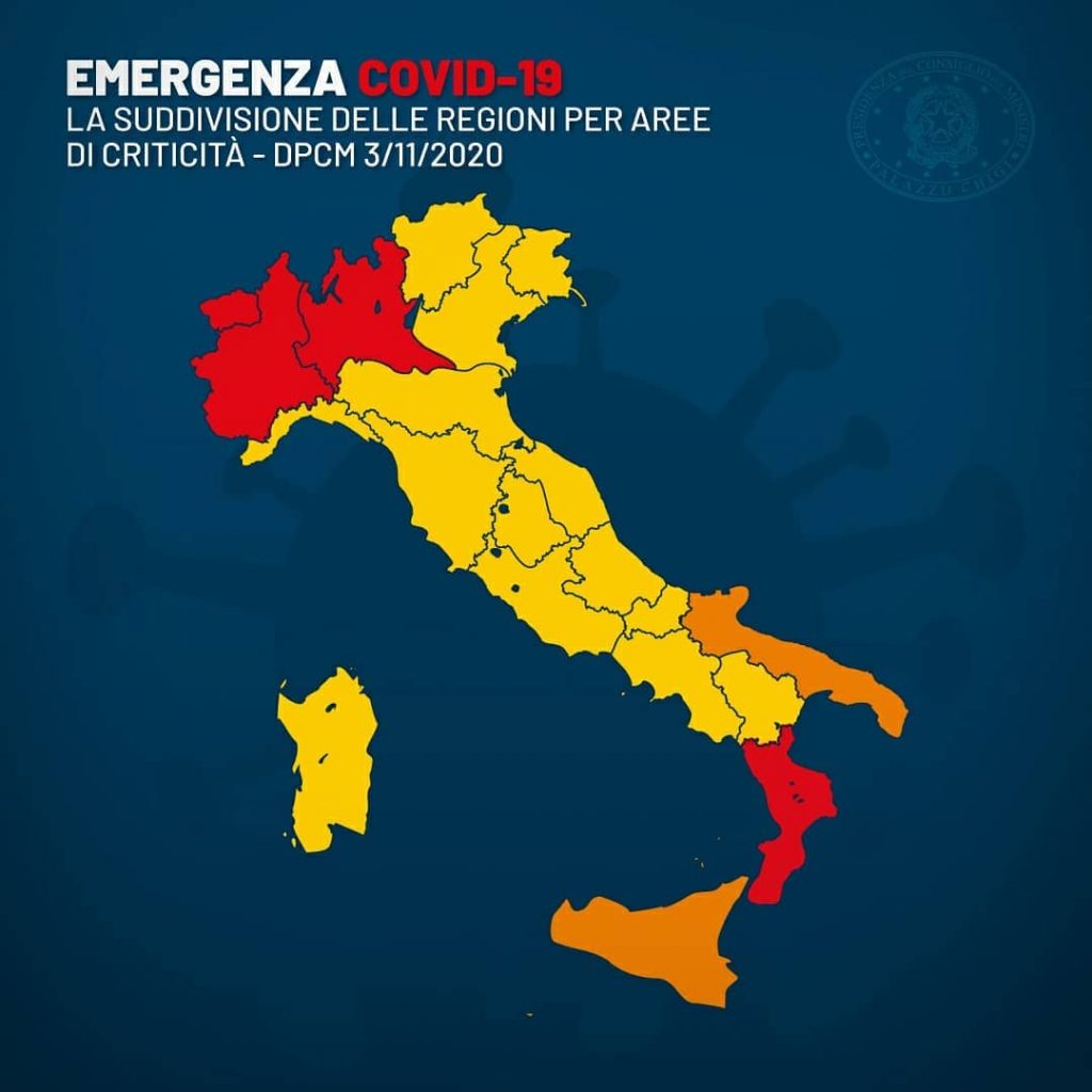 aree criticità regioni dpcm