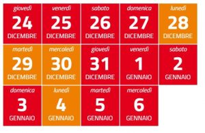 calendario zona rossa arancione