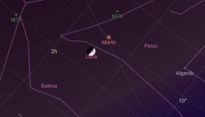 congiunzione luna marte