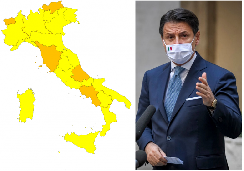 coronavirus cambio colore regioni zona gialla 13 dicembre