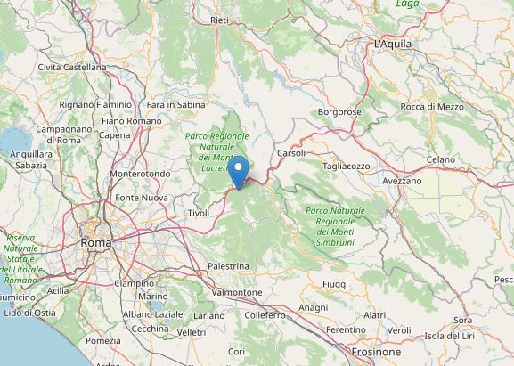 terremoto roma oggi vicovaro