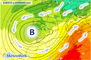 previsioni meteo sabato 9 gennaio