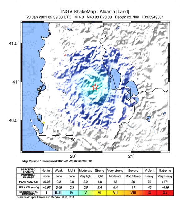 terremoto oggi albania