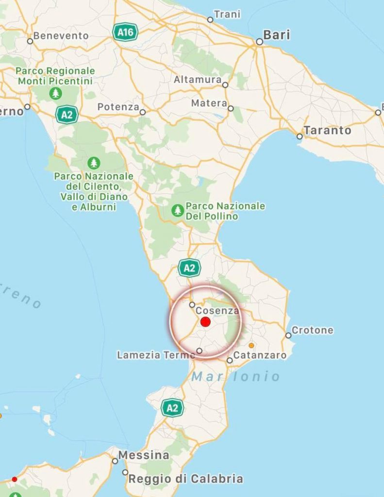 terremoto oggi calabria cosenza