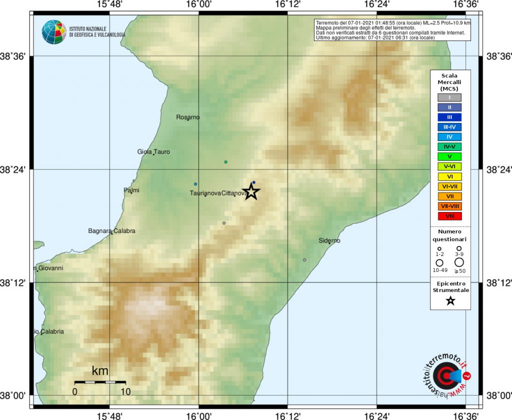 terremoto oggi reggio calabria san giorgio morgeto cittanova
