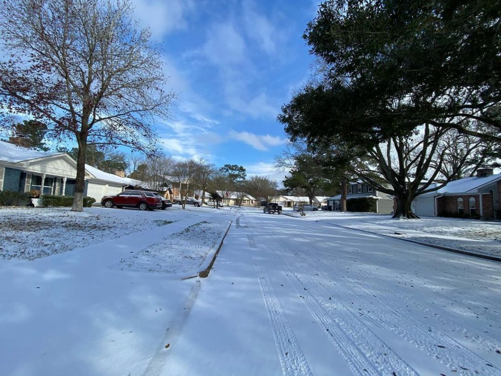 freddo neve gelo texas